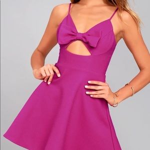 Lulu’s Better Bow-lieve It Magenta Dress